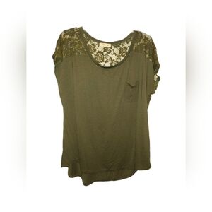 paper tee Olive Lace Yoke Women's Tank Top